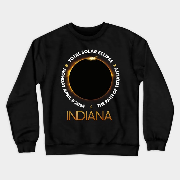 INDIANA Total Solar Eclipse 2024 American Totality April 8 Crewneck Sweatshirt by Sky full of art